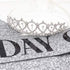 "Birthday Queen" Sash & Rhinestone Tiara Kit - 21st 30th Birthday Gifts Birthday Sash for Women Birthday Party Supplies (Silver Glitter with Black Lettering)