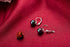 Rakumi Sterling silver 8mm Black Seashell Pearl Necklace Bracelet and Earrings Set for Women