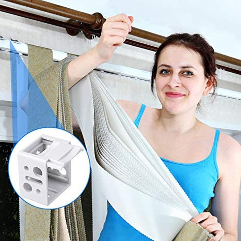 Jetec 1 Inch Blind Brackets White Profile Box Mounting Bracket Window Blinds Headrail Bracket (4)