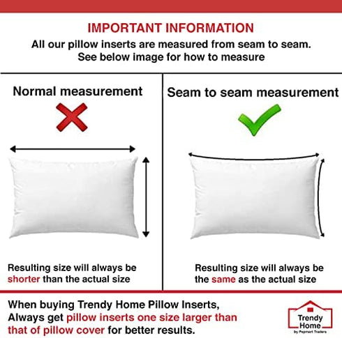Trendy Home 12x20 Non Woven Premium Stuffer for Home & Office Pillow Stuffer, Decorative Throw Pillow Insert (White, Standard Size)