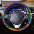 UNICEU Rainbow Boho Ethnic Tie Dye Print Car Steering Wheel Cover Stretch-On Anti-Slip Fashion Print Universal Fit,Keep Warm Comfortable for Car SUV