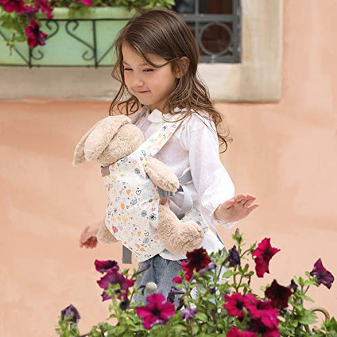 GAGAKU Doll Carrier Front and Back Soft Cotton Stuffed Animal Carriers for Baby, Rose Garden
