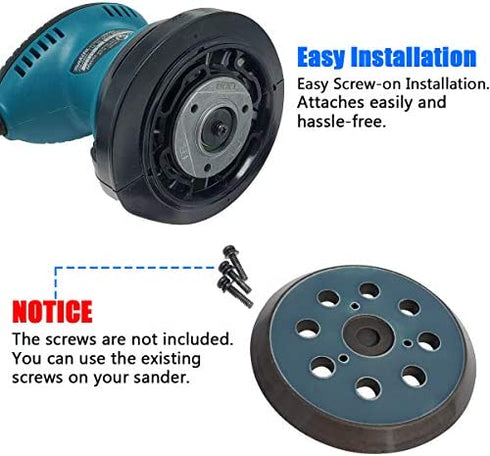 Standard 5" Hook & Loop Sander Pad For Makita BO5010, BO5030K, BO5031K, BO5041K & DeWalt DW420, DW421, Dw423, DW426, D26451, D26453 Orbital Sander