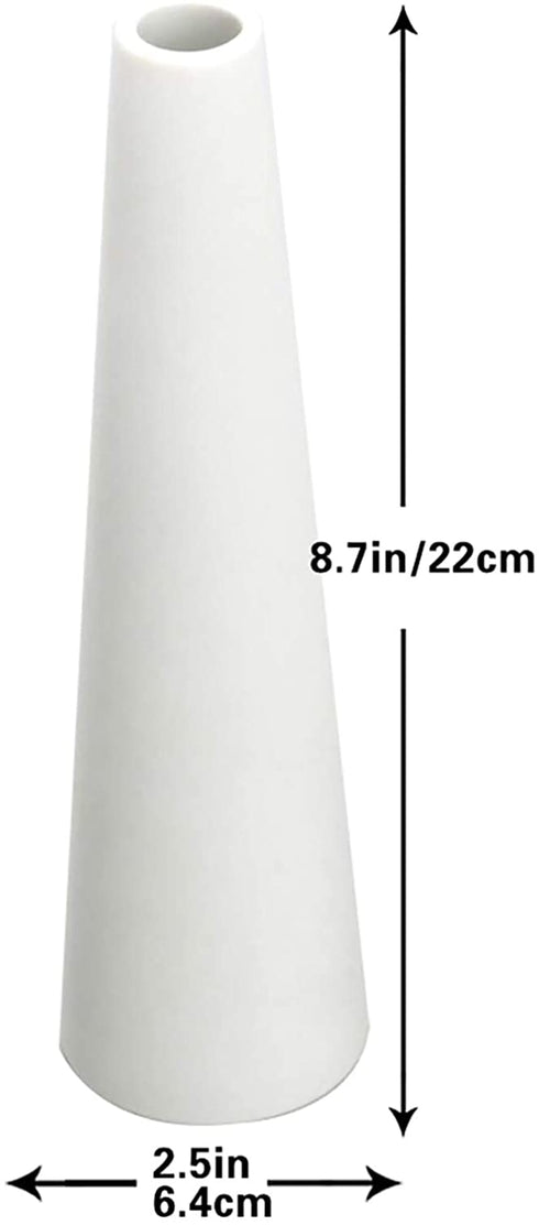 HOMOKUS White Ceramic Bud Vases Set of 3, Conic Small Bud Decorative Floral Vase Home Decor Centerpieces, Connected Tubes White Vase Set