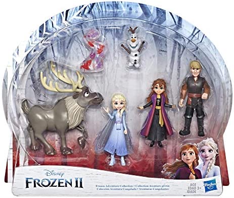 Disney Frozen Adventure Collection, 5 Small Dolls from Frozen 2, Anna, Elsa, Kristoff, Sven, Olaf, & Gale Accessory