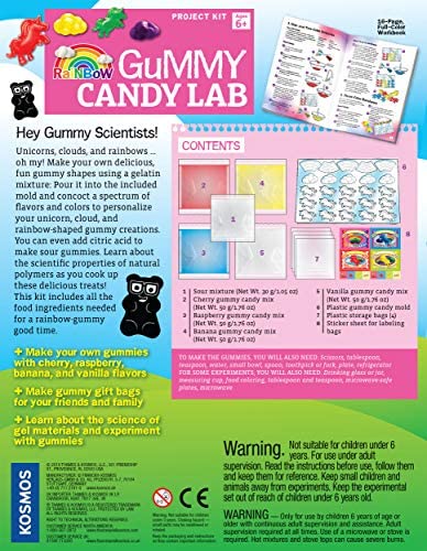 Thames & Kosmos Rainbow Gummy Candy Lab - Unicorns, Clouds & Rainbows! Sweet Science STEM Experiment Kit, Make Your Own Gummy Candies in Cool Shapes & Colors