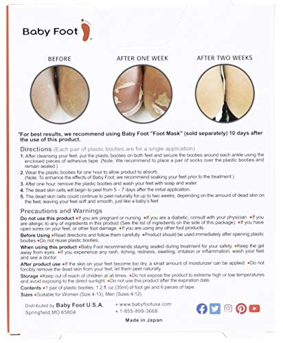 Foot Peel Mask - Baby Foot Original Exfoliant Foot Peel - Repair Rough Dry Cracked Feet and remove Dead Skin, Repair Heels and enjoy Baby Soft Smooth Feet 2.4 Fl. Oz. Lavender Scented Pair