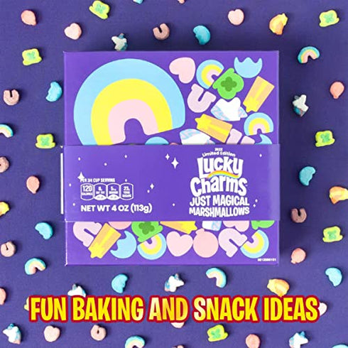Lucky Charms Just Magical Cereal Marshmallows, Gluten Free Snacks for Kids, 4 oz Resealable Pouch
