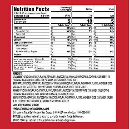 Skittles Singles To Go Variety Pack, 40 CT