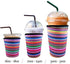 3 Pack Reusable Iced Coffee Sleeve | Insulator Cup Sleeve for Cold Drinks Beverages | Neoprene Cup Holder | Ideal for Starbucks, Dunkin Donuts & More (Rainbow)