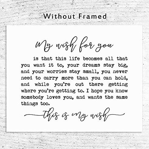 My Wish for You Sign, Farmhouse Sign, for Kids, Nursery Quotes, My Wish Quote, Inspirational Wall Art, Fine Art Print, 8 x 10 Inches Unframed (8X10 INCH)