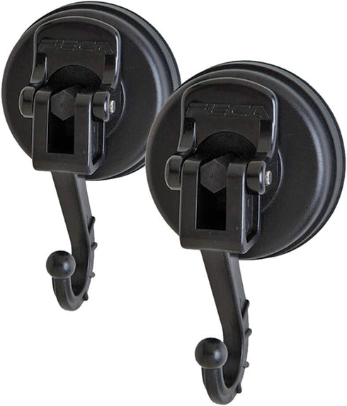 FE-H1011-2PK | 2-Pack | Large Adjustable Swivel Suction Cup Hook Holds Up to 13 lbs, Black