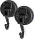 FE-H1011-2PK | 2-Pack | Large Adjustable Swivel Suction Cup Hook Holds Up to 13 lbs, Black