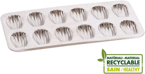 Gobel 12 Count Heavy Tinned Steel Madeleine Sheet Pan, Made in France