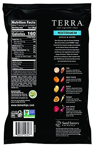 Terra Vegetable Chips, Mediterranean Garlic & Herbs, 6.8 oz