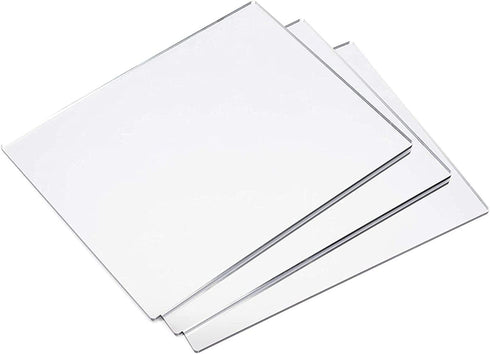 Acrylic Mirror Sheets, Shatter Resistant (3mm, 11 x 8.5 in, 3 Pack)