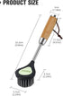TIKKES Kitchen Dish Brush with Bamboo Handle, Scrub Brush for Pans and Pots, Bath Scrubber, Floor Cleaner, Pack of 2