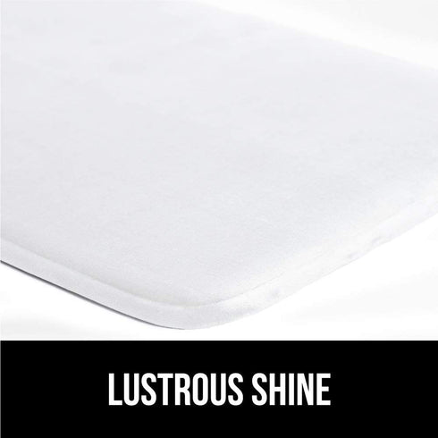 Gorilla Grip Thick Memory Foam Bath Rug, Soft Absorbent Luxury Mats, Plush Velvet Topside, Machine Wash Rugs, Microfiber Dries Quickly, Cushioned Bathroom Mat for Bathtub, Shower Floor, 24x17, White