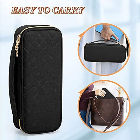 Damero Protective Stethoscope Case with Divider for Nurse Accessories, Stethoscope Carrying Bag Travel Case Compatible with 3M Littmann/ADC/Omron Stethoscope and Others, Black