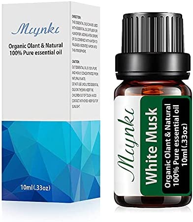 White Musk Essential Oil for Diffuser for Home Office Bedroom Bathroom Study Living Yoga Spa Large Room Outdoors-10ml
