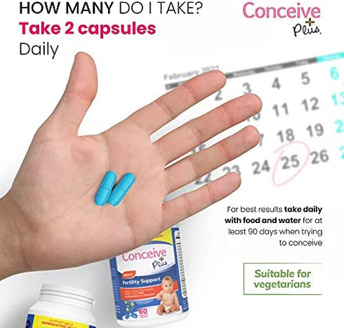 CONCEIVE PLUS Mens Fertility Support - Male Fertility Supplement, Conception Men Fertility Vitamins, 60 Capsules, 30 Day Supply