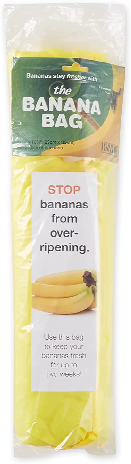 RSVP International Food Safe Nylon Banana Freshness Storage Bag, 11.5 x 13.75, Yellow