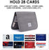 iN. Slim credit card holder wallet, Gift card display case, Minimalist light thin card storage case rfid blocking for men & women, with 28 slots in Grey