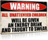 Putuo Decor Funny Warning Metal Sign, Man Cave Garage Decor, All Unattended Children, 12x8 Inches