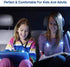 LUXNOVAQ LED Book Light Rechargeable Neck Reading Light, 4 LED Hug Light USB Knitting and Crocheting Lamp with Flexible Arm & 3 Adjustable Brightness for Bookworms Bed Reading, Blue