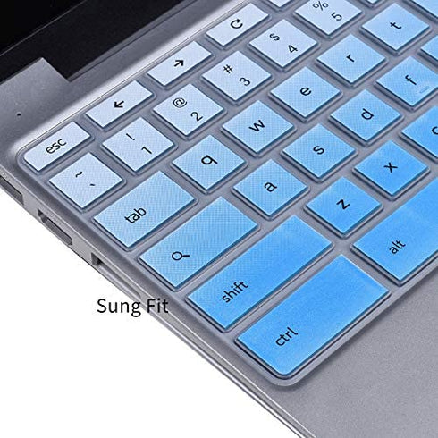 Keyboard Cover for Samsung Chromebook 4 3 XE310XBA XE500C13 XE501C13 11.6/Chromebook Plus V2 12.2" XE520QAB-K01US/15.6" Chromebook 4 XE350XBA-K01US XE350XBA-K03US XE350XBA-K05US/ , Gradual Blue