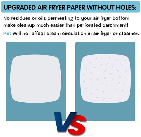 BYKITCHEN Air Fryer Parchment Paper, 8.7x8.7 Inches, Set of 200, Nonstick Square Parchment Paper for Air Fryer, Compatible with Ninja Foodi, Cosori, Philips, Power XL Air Fryers and More