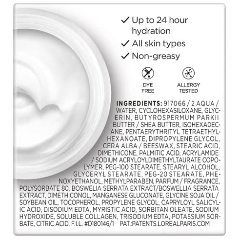 L'Oreal Paris Skincare Wrinkle Expert 35+ Collagen Face Moisturizer to Reduce Fine Lines, Hydrate All-Day and Improve Elasticity, 1.7 oz