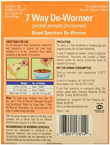 Sentry Worm X Plus 7 Way DeWormer Small Dogs (6 Count)
