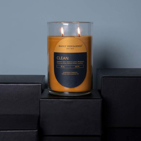 Manly Indulgence Clean Scented Jar Candle, Large, Goldenrod