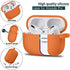 R-fun AirPods Pro Case Cover with Circle Keychain, Full Protective Silicone Skin for 2019 Apple AirPods Pro Charging Case-Orange