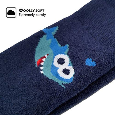 2 Pairs Toddlers Merino Wool Winter Snow Socks Over-the-Calf Kids Boy Girl Ski Snowboard Socks