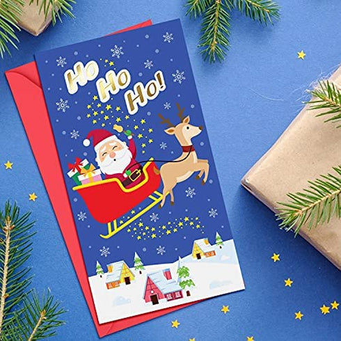 Sweetzer & Orange Christmas Money Cards with Envelopes for Small Kids. 24 Christmas Cards - Thick Note Cards and Envelopes, 300gsm Greeting Cards With Envelopes (120gsm). Xmas Gift Card Holder.