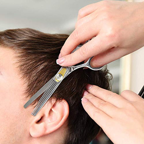 Equinox Professional Razor Edge Series - Barber Hair Thinning/Texturizing Scissors/Shears - 6.5 Inches Overall Length with Fine Adjustment Tension Screw - Stainless Steel
