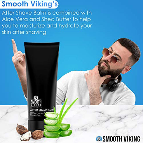 After Shave Balm For Men - Alcohol-Free Mens Aftershave for Sensitive Skin (4 Oz) - Soothing, Moisturizing Face Care Post Shave Balm with Masculine Spiced Black Pepper Scent