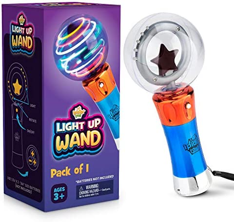 Spinning Light Up Wand for Kids in Gift Box, Rotating LED Toy Wand Stocking Stuffers for Boys and Girls, Magic Sensory Toys for Autistic Children, Best Birthday Gift for 4th of July 3, 4, 5, 6, 7, 8