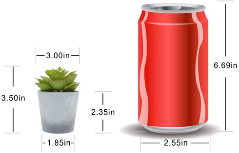 Artificial Succulents Set of 3 Mini Realistic Fake Plants with Plastic Pots for Home and Office Decoration, Including Aloe, Echeveria laui and Haworthia coarctata f. greenii, 4in (H) x 3.5in (W)