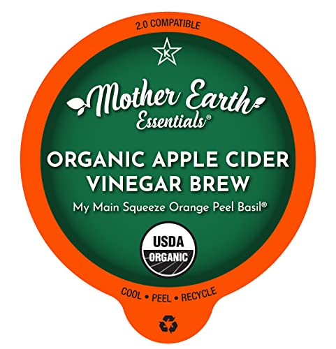Superfood K-Cup Tea Pods – Organic Apple Cider Vinegar Tea with The Mother for Daily Wellness. Mother Earth Essentials presents My Main Squeeze Orange Peel Basil in 12 Single Serving Pods. Keurig compatible.