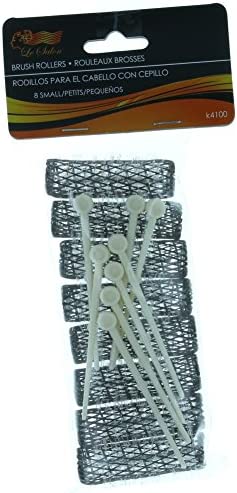 16 BRUSH ROLLERS & PINS Small Mini Hair Curlers Bristles 2" x 1/2" Kids Pageants (2 packs)