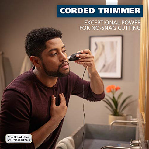 Wahl T-Pro Corded Compact Beard Trimmer with Diamond Finished T Blade for Bump Free Precision Outlining, Detailing, Trimming, and Shaving - Model 9307-300