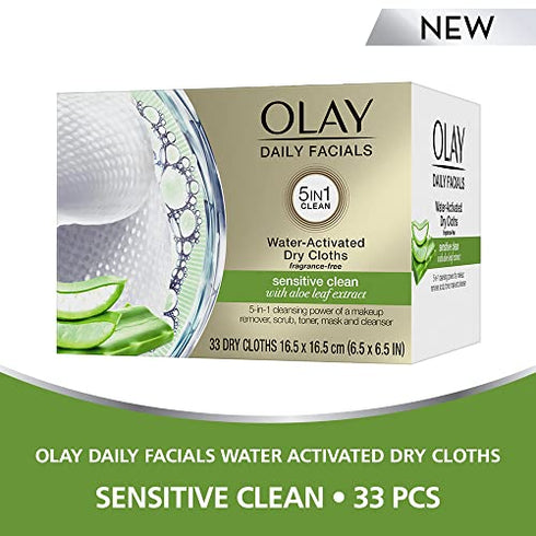 Olay 4-in-1 Sensitive Daily Facial Cloths, 33 ct (Packaging May Vary)