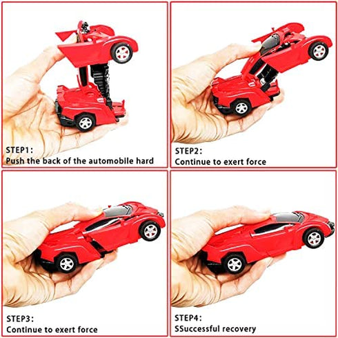 FQDVM Transformers Robot Car 2 in 1 Best Toys for 3 4 5 6 7 8 Year Old Kids? Christmas Birthday Gifts for 3-12 Year Old Boys Girls(Red)