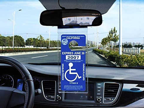 Handicap Parking Placard Holder, Ultra Transparent Disabled Parking Permit Placard Protective Holder Cover with Large Hanger by Tbuymax (Set of 2)