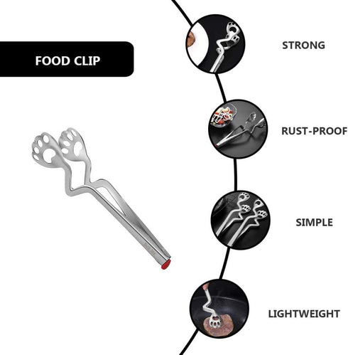 DOITOOL Stainless Steel Kitchen Tongs Cat Paw Tongs Food Serving Tongs Barbecue Cooking Grilling Non Slip Tong Kitchen Utensil Gadgets