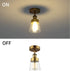 Fivess Lighting Antique Gold Flush Mount Light Fixture Clear Glass Semi Flush Mount Ceiling Light for Hallway Bathroom Entryway Kitchen Farmhouse