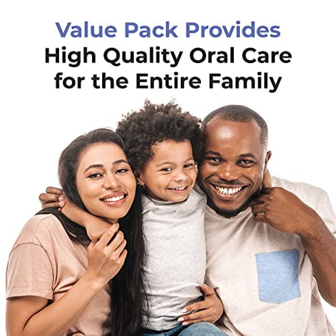 REACH Essentials Toothbrush with Toothbrush Caps, Multi-Zoned Angled Soft Bristles, Contoured Handle, Tongue Scraper, 6 Count (Pack of 1)
